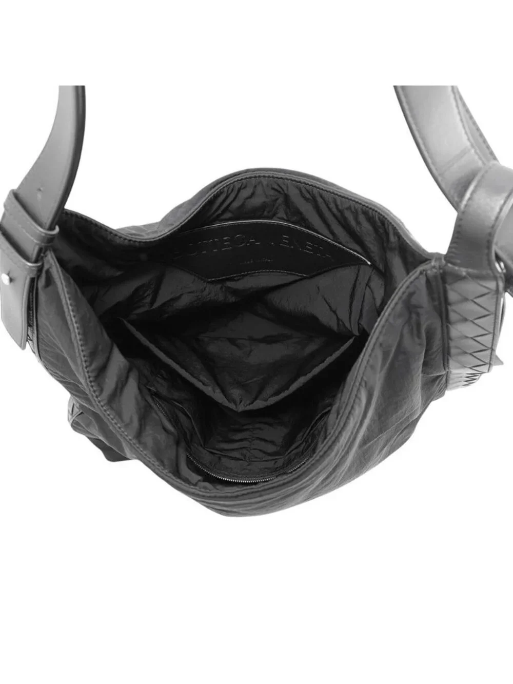 Bottega Veneta Shoulder Bag Intrecciato Crossboard Hobo Nylon Black